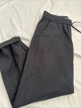 J. Crew Black Linen Pants Women 6 vguc
